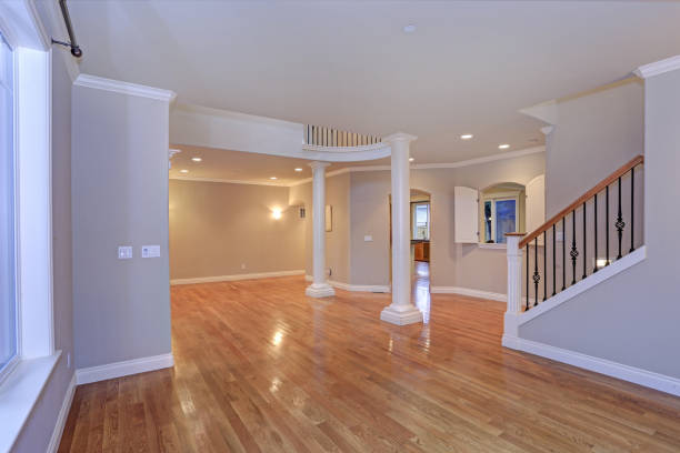 Modern laminate flooring interior
